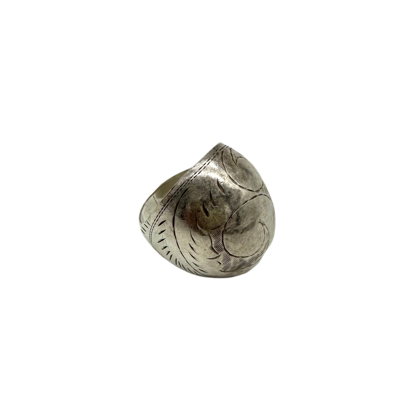Vintage Etched Dome Ring