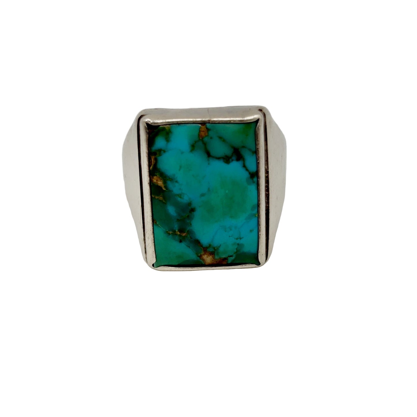Vintage Large Square Turquoise Ring