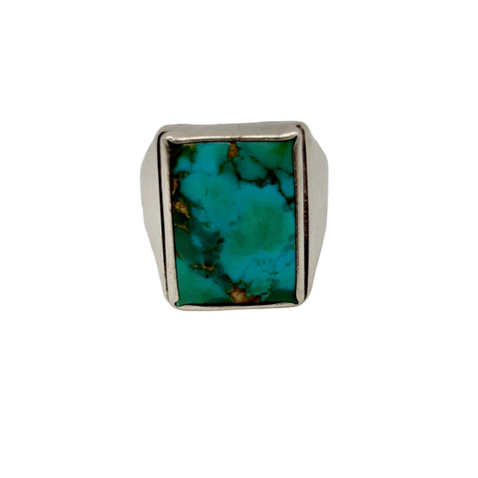 Vintage Large Square Turquoise Ring