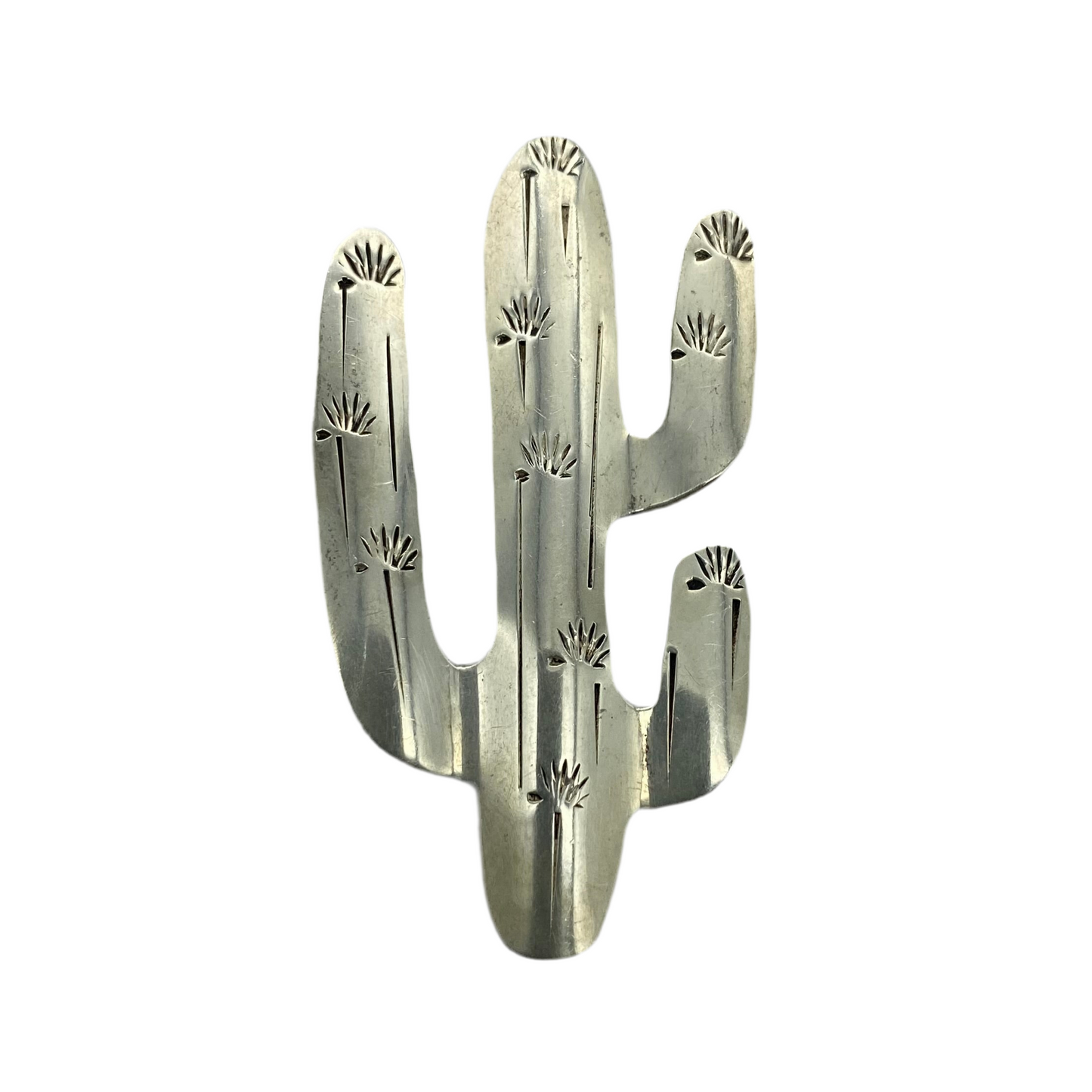 Vintage Silver Cactus Pin