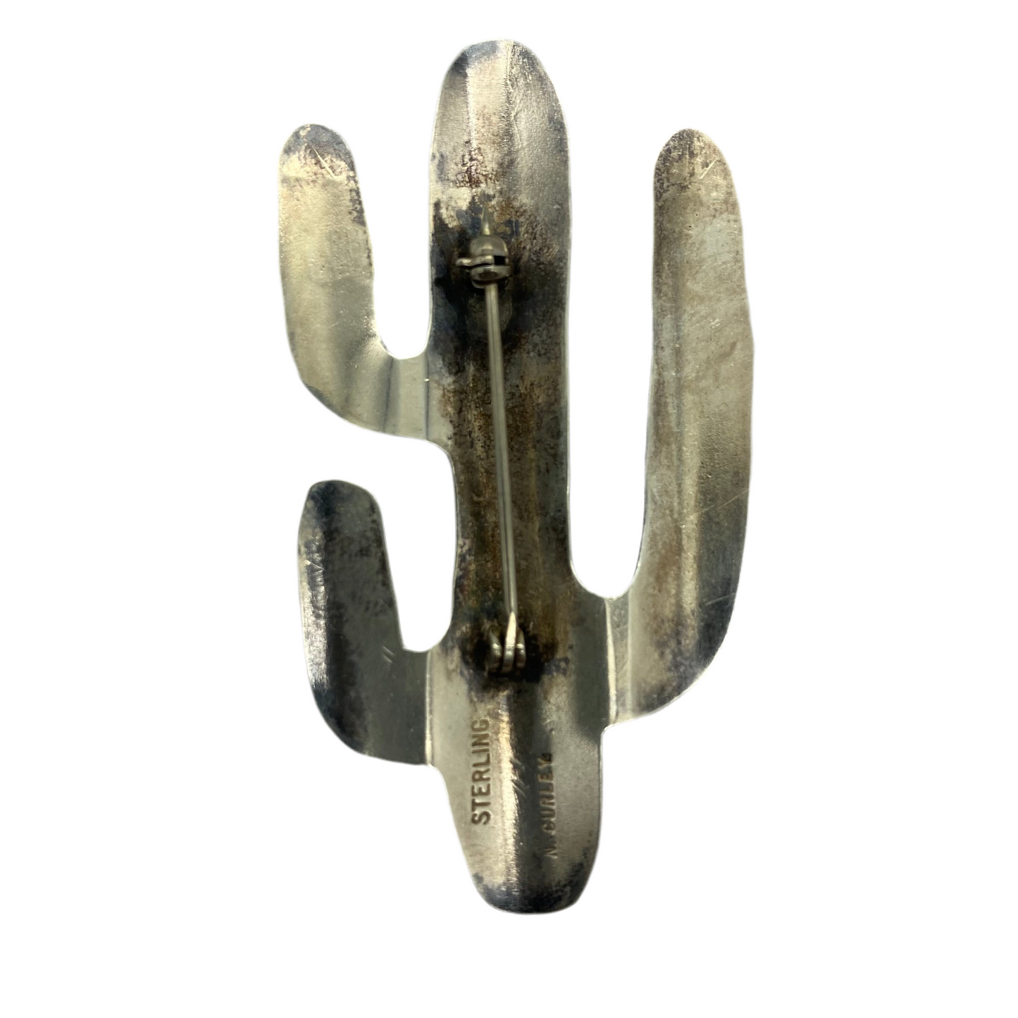 Vintage Silver Cactus Pin